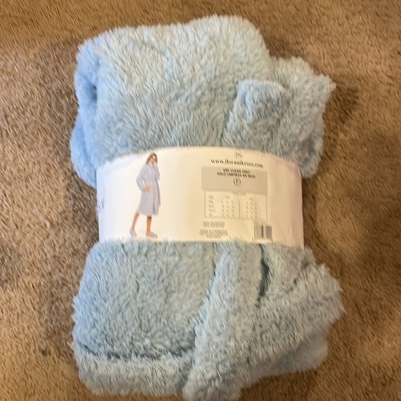 NWT Flora Nikrooz Cozy Notch Collar Robe Blue - Picture 6 of 7